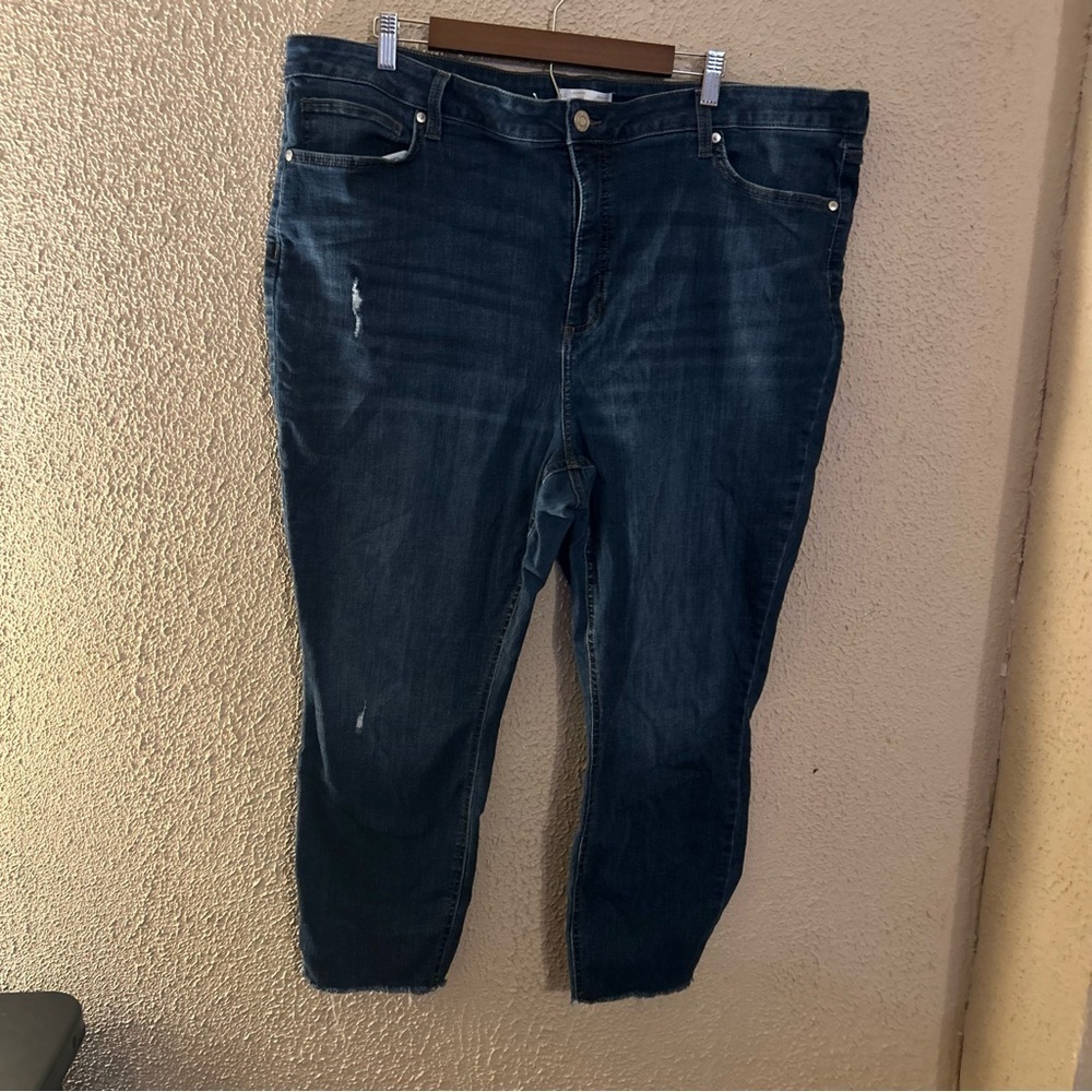 Lauren Conrad Distressed Skinny Ankle Distressed Hem Jeans Size 24W Denim Casual